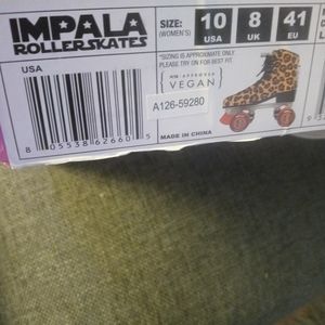impala vegan leopard print skates sz 41 NWT